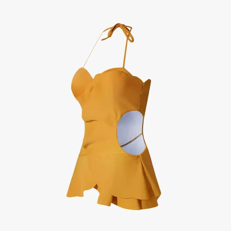 Halter Neck Flower Shape Cutout Swimwear By Sinderella - Image 3