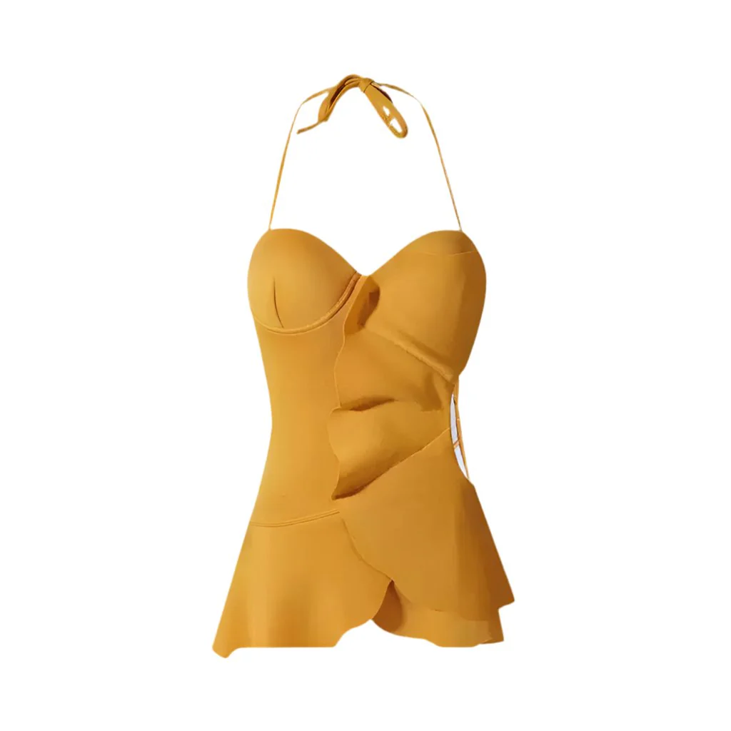 Halter Neck Flower Shape Cutout Swimwear By Sinderella - Image 5