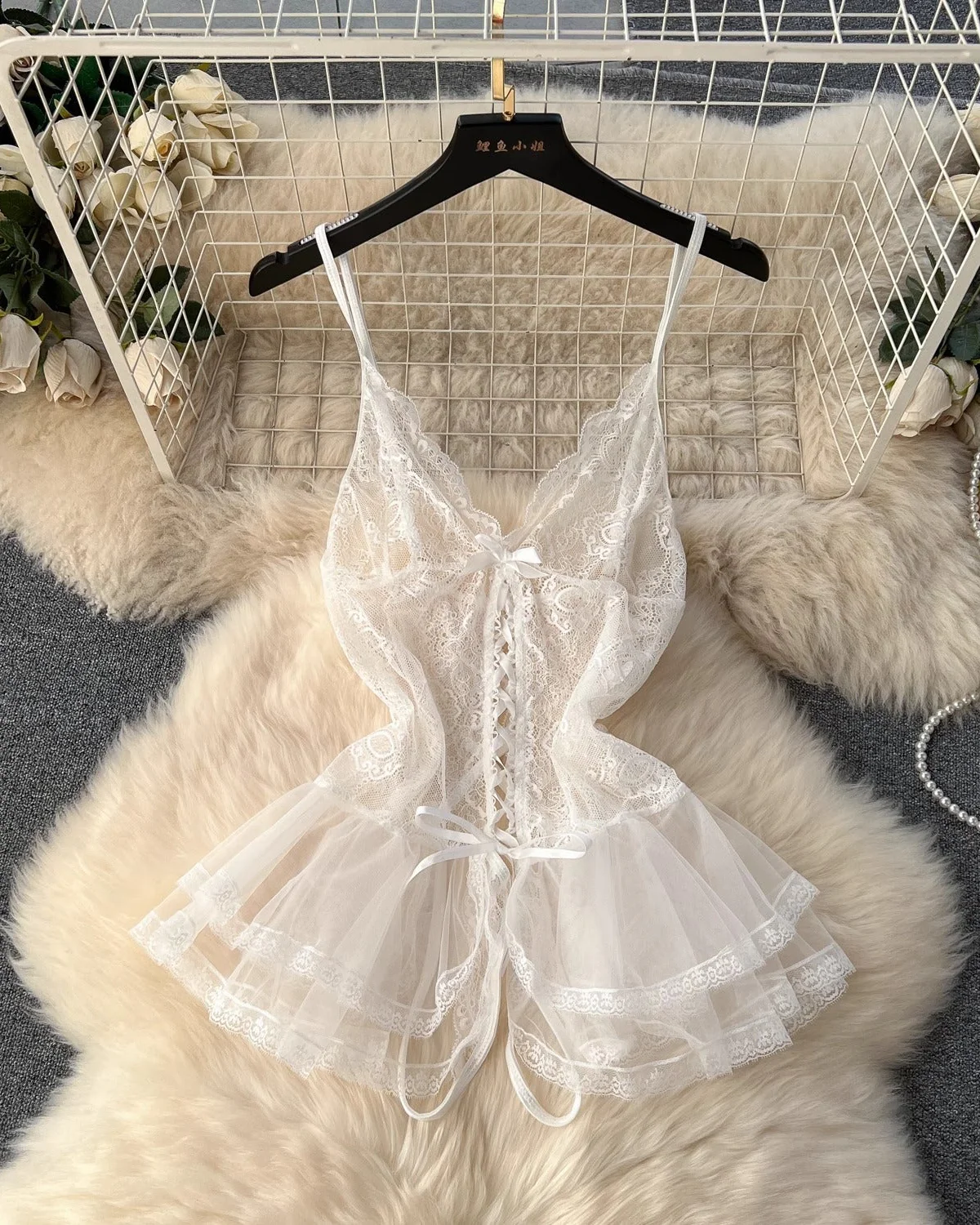 Serene Seduction Lace Babydoll Lingerie - Image 5