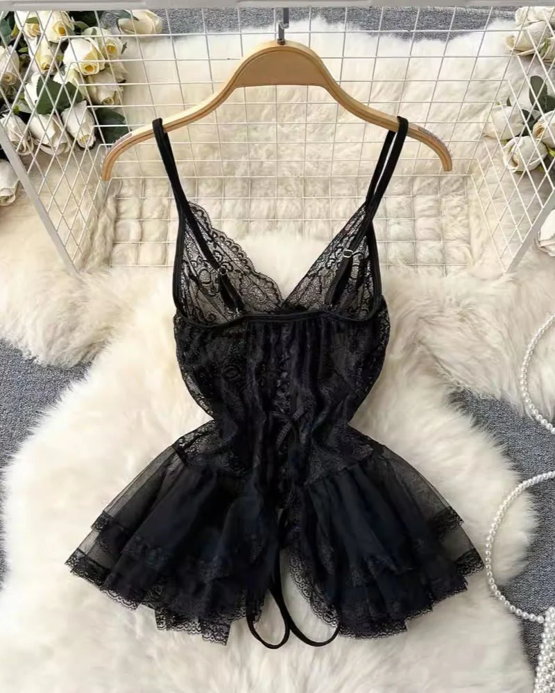 Serene Seduction Lace Babydoll Lingerie - Image 6