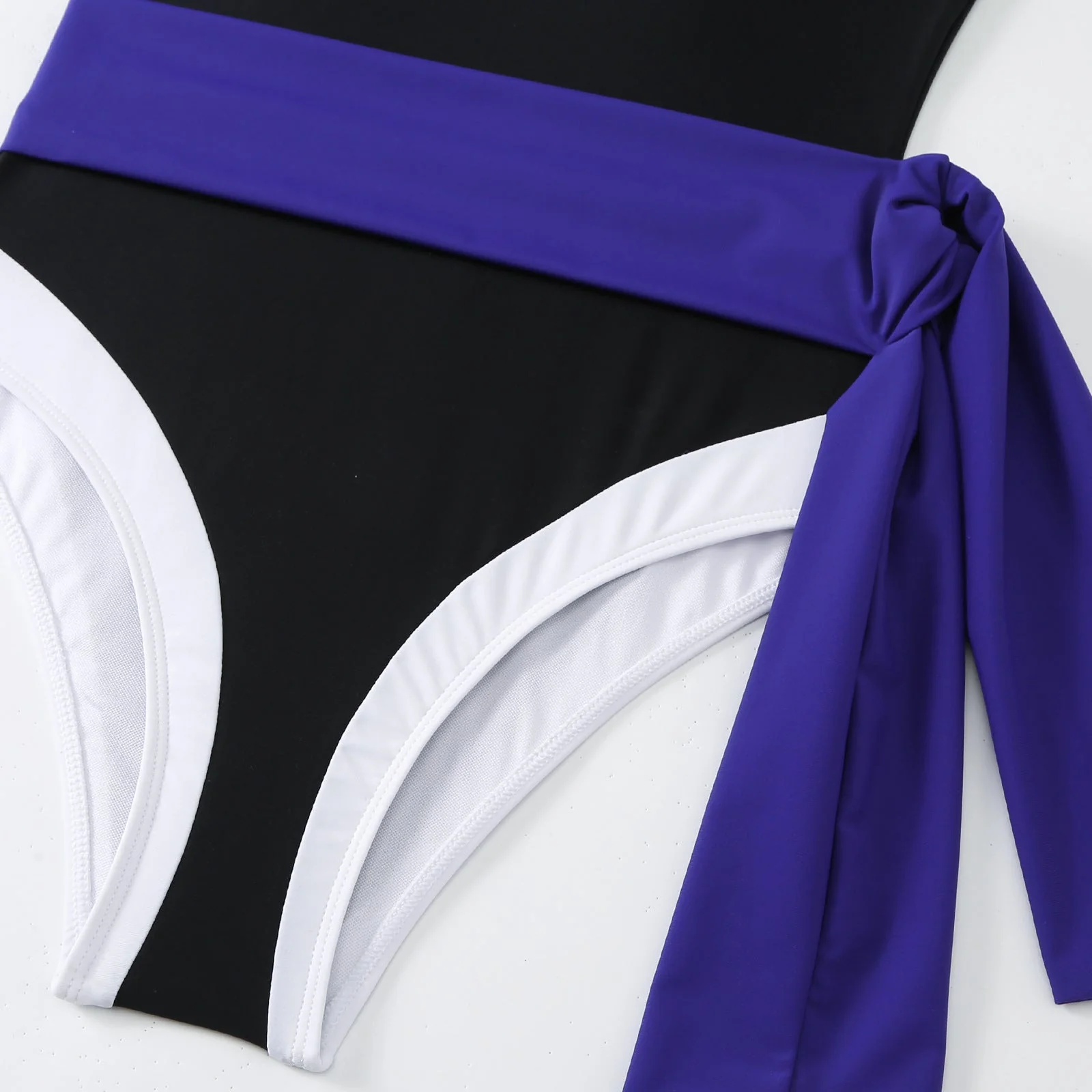 Monokini Color Block Swimsuit With Slimming Skirt By Sinderella - Image 6