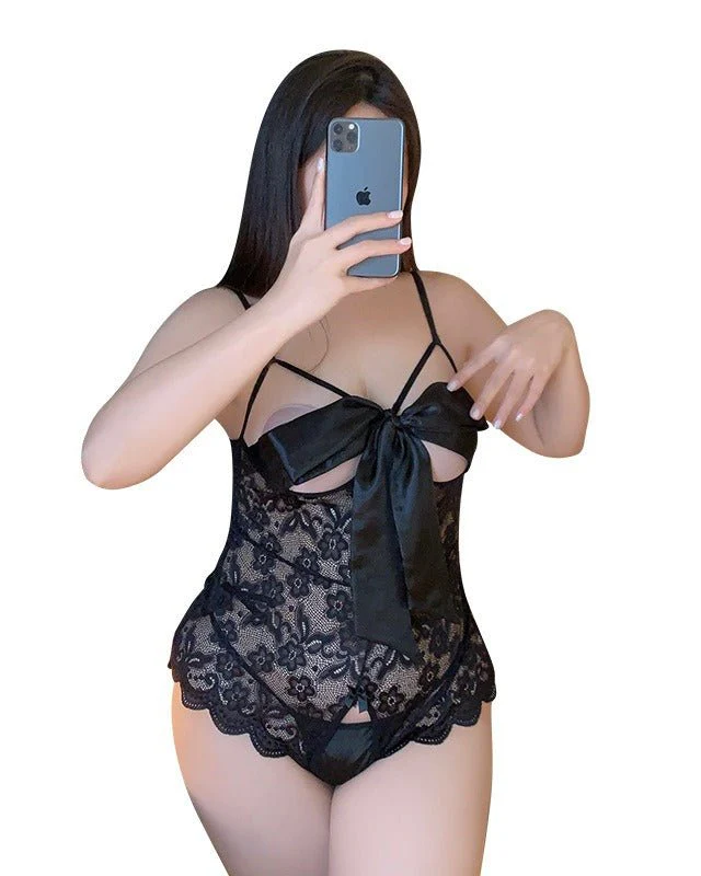 Bow of Desire Plus-Size Lace Babydoll Intimates Lingerie - Image 5