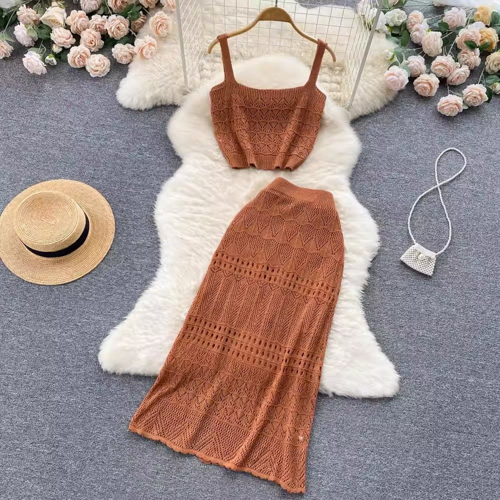 Reyna Two Piece Crochet Beach Co-ords Set - Image 5