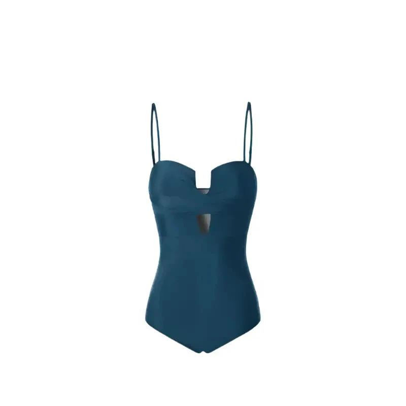 Solid Color Monokini With Spaghetti Strap By Sinderella - Image 4