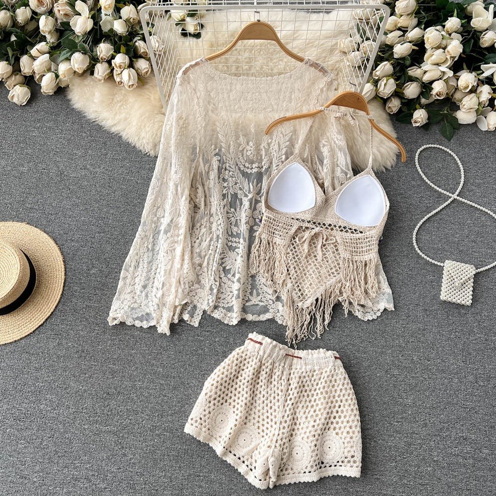 Three Piece Crochet Beach Set By Sinderella - Image 3