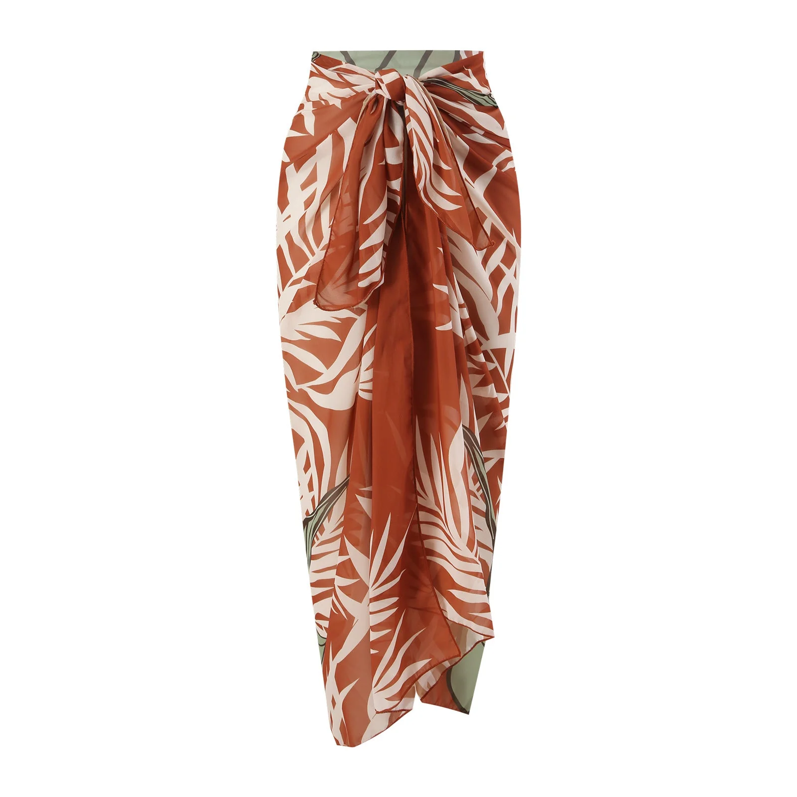 Three Piece High Waist Bikini Swim Set With Sarong By Sinderella - Image 6
