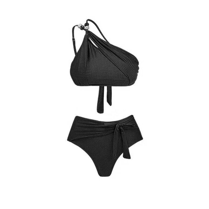 Three Piece High Waist Bikini Swim Set With Sarong By Sinderella - Image 9