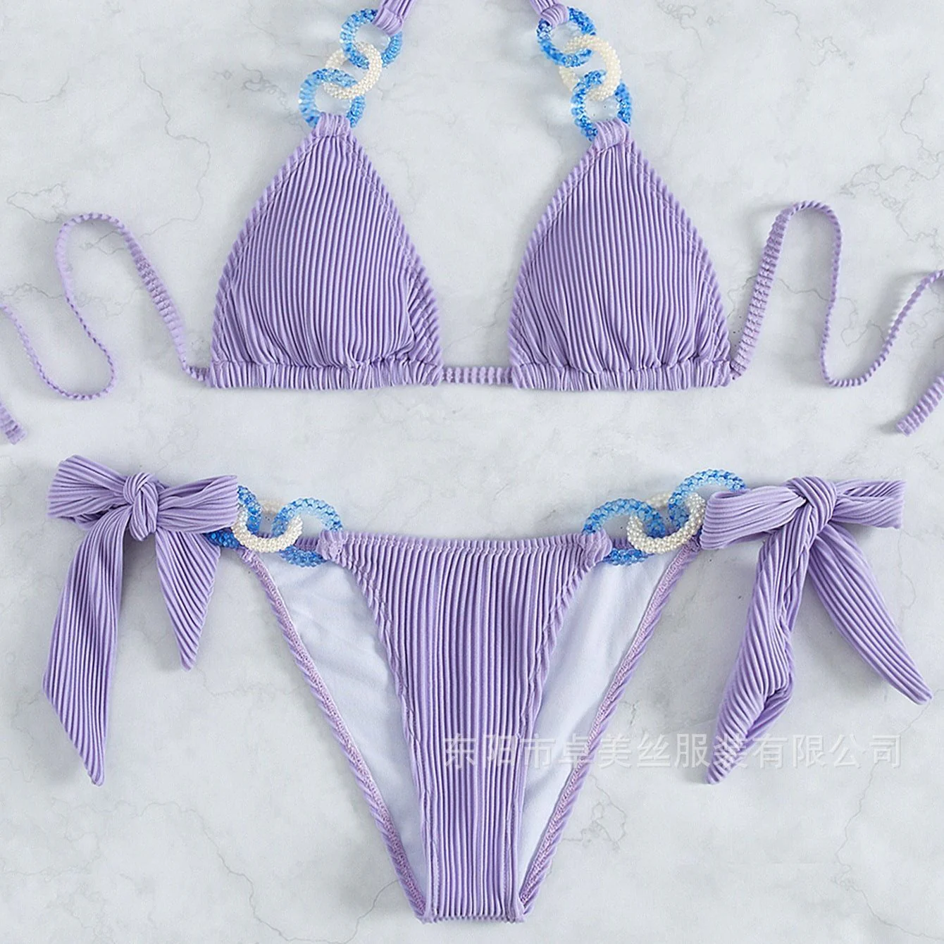 Two Piece Bikini Set With embellished Rings By Sinderella - Image 4