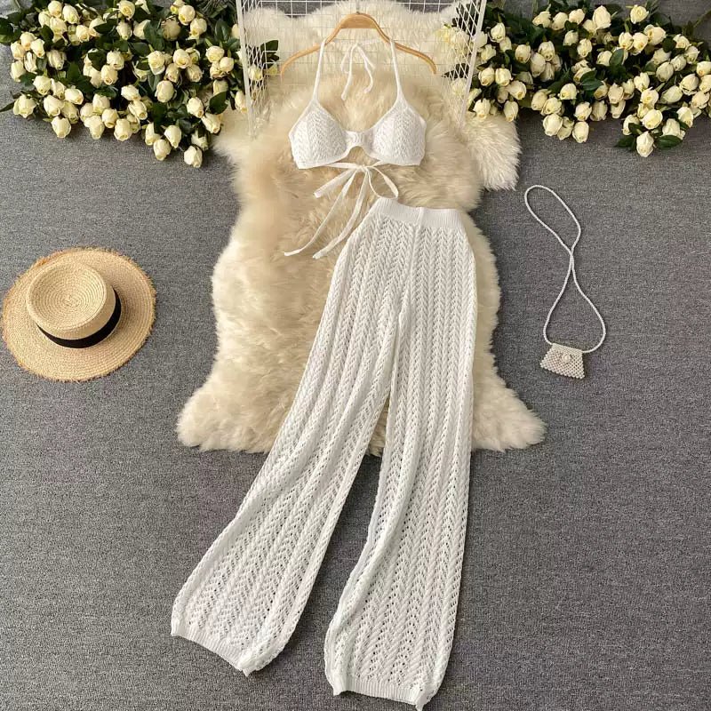 Two Piece Crochet Beachwear Resort Set - Image 8