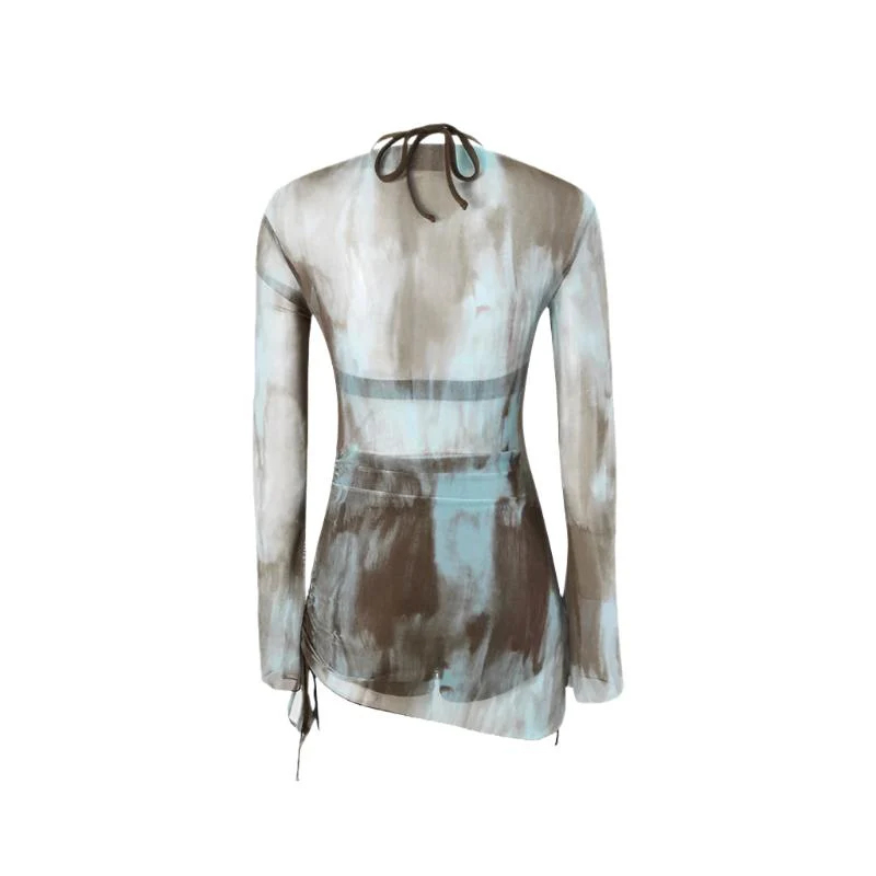 Two Piece Halter Neck High Waist Swinwear With Coverup Dress By Sinderella - Image 3