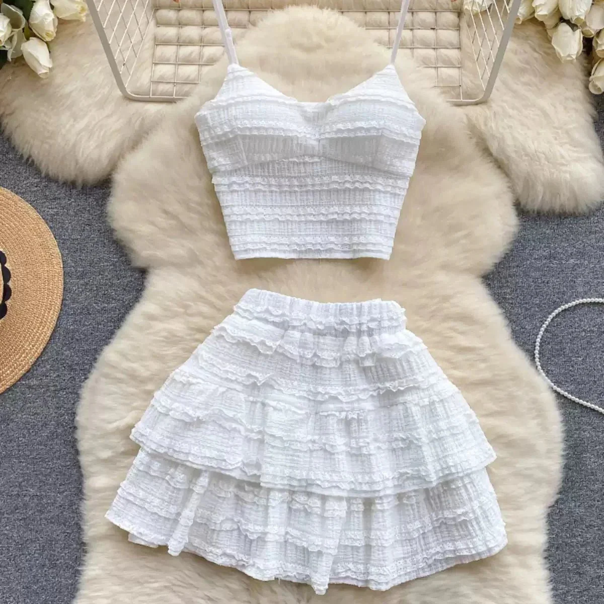 Two Piece Skirt and Top Resort Beach Wear Set - Image 12